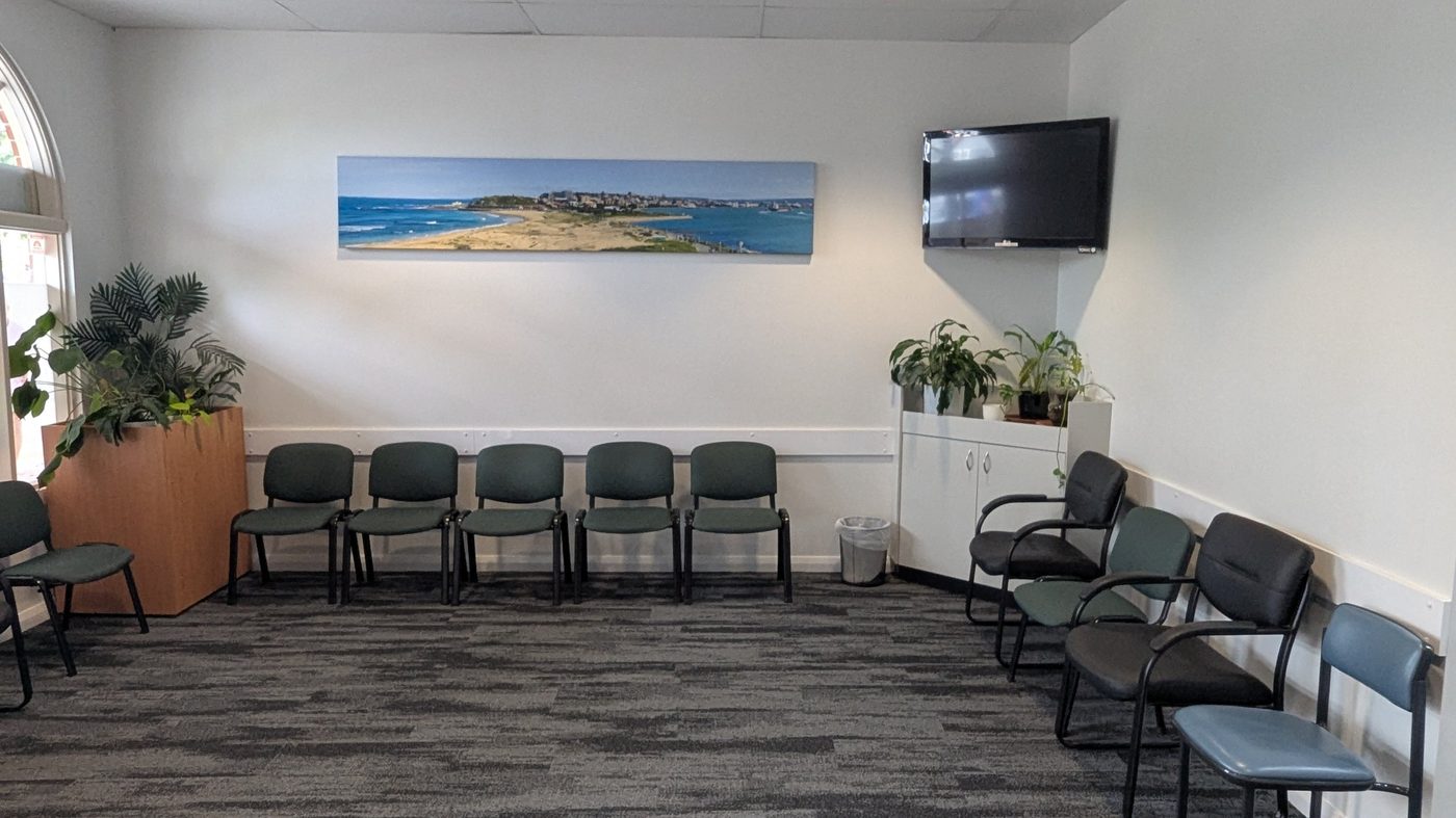 The waiting room at Newcastle Family Practice